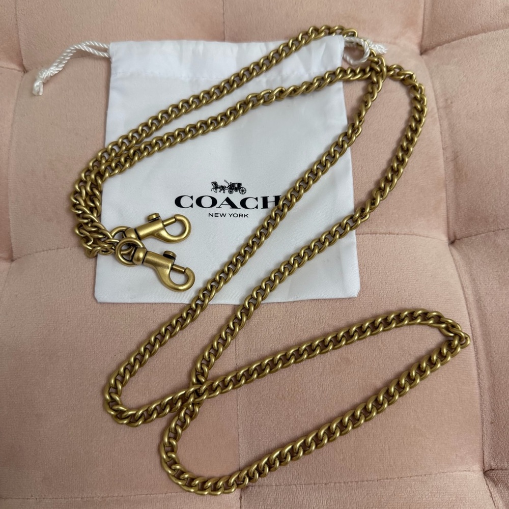 Coach Brass Gold Skinny Chain Crossbody Strap